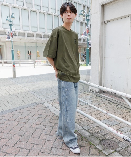 【韓国 Life Work】シリコンラドックワッペン半袖Tシャツ 韓国 Life Work】ツイルラドックワッペン半袖Tシャツ 韓国 Life