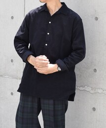 シャツ SHIPS any: カラー コットン コーデュロイ スキッパー プルオーバー シャツ メンズ｜ZOZOTOWN Yahoo!店