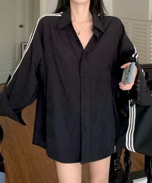 ブラウス シャツ Side gather Aline blouse　　サイドギャザーAラインブラウス レディース cw00689.jpg