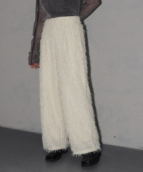 cheriella スラックス パンツ 「cheriella」ラメフリンジワイドパンツ