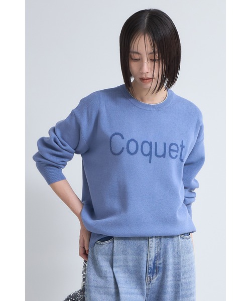 &. NOSTALGIA（ノスタルジア） ニット セーター ロゴジャガードニット