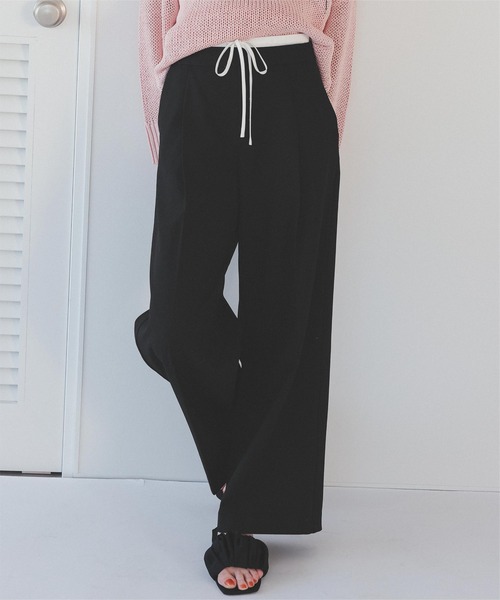 titivate パンツ ダブルウエストデザインパンツ レディース