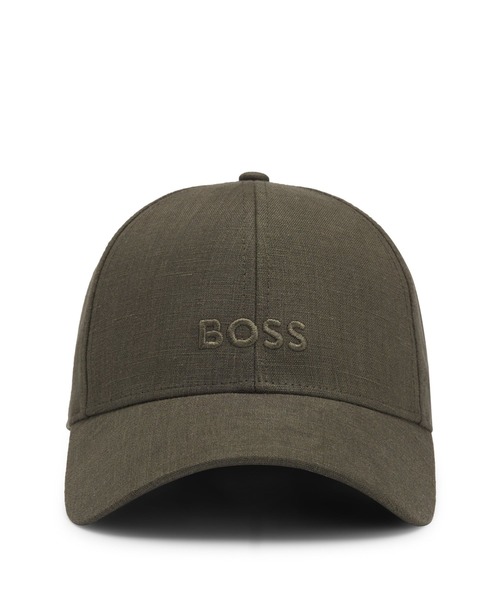 BOSS（HUGO BOSS） キャップ 帽子 リネン ロゴエンブロイダリー メンズ