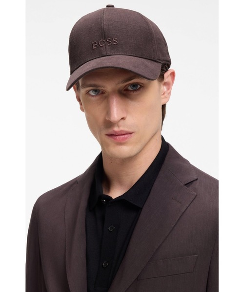 BOSS（HUGO BOSS） キャップ 帽子 リネン ロゴエンブロイダリー メンズ