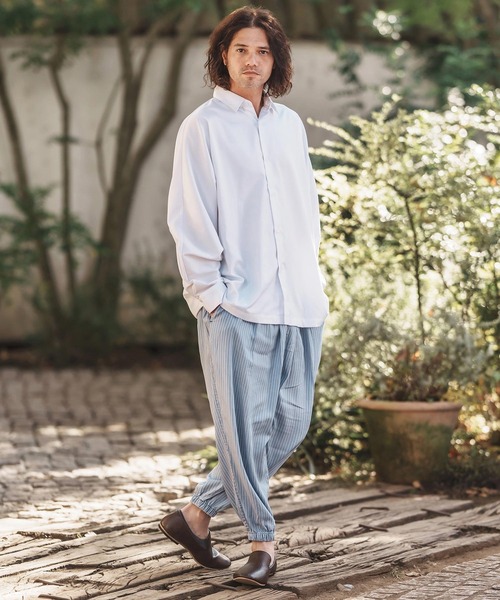 パンツ Gebalan CAMBIO ジーンズ mp13202-Silky Stripe Denim Balloon Pants