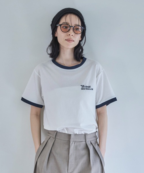 新品未使用　エンブロイダリーロゴTシャツ　PNK エンブロイダリーTシャツ/TBES-471
