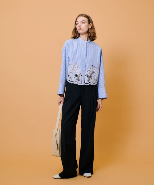 金子綾　新品　allureville モチーフエンブロイダリーブラウス allureville ブラウス シャツ エンブロイダリーポイントシャツ