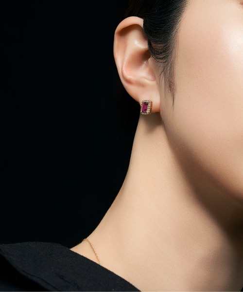 Jewel closet by L&Co. ピアス K18 ダイヤモンド ヘイロー/取り巻き