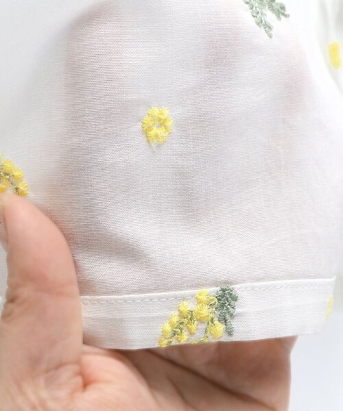 branshes（ブランシェス） ブラウス シャツ 「おそろい」ミモザ刺繍5分