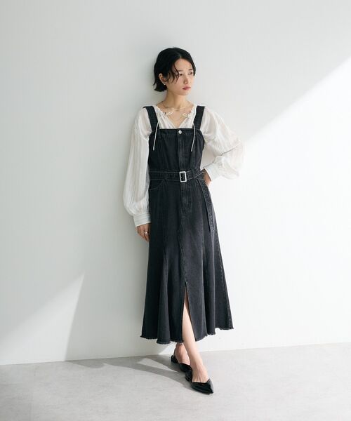 homspun チュニックワンピース　クロストライプ homspun(ホームスパン) C/L太ストライプ BIGワンピース
