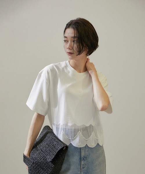 サロンアダムエロペ　シェルスカラップTシャツ SALON adam et rope' tシャツ シェルスカラップTシャツ 2