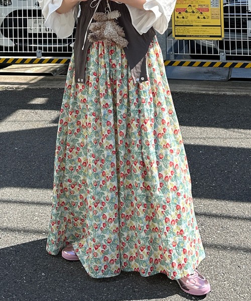Alley Tokyo【新作】いちご柄ロングスカート Alley Tokyo スカート いちご柄ロングスカート : ZOZOTOWN Yahoo