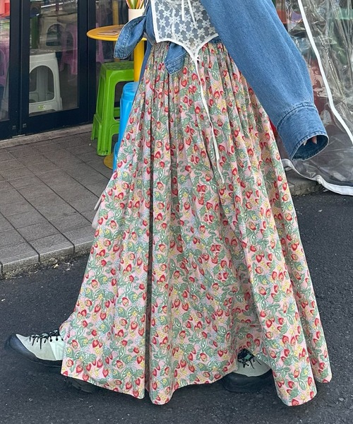 Alley Tokyo【新作】いちご柄ロングスカート Alley Tokyo スカート いちご柄ロングスカート : ZOZOTOWN Yahoo