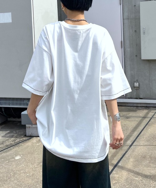 半袖Tシャツ ユニセックス パッチステッチデザイン 3色 ユニセックス) ドルフィンステッチ半袖カラーTシャツ