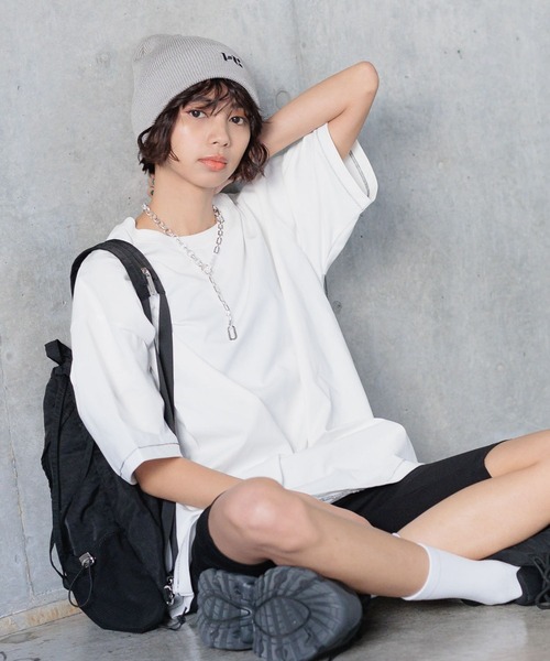 半袖Tシャツ ユニセックス パッチステッチデザイン 3色 ユニセックス) ドルフィンステッチ半袖カラーTシャツ
