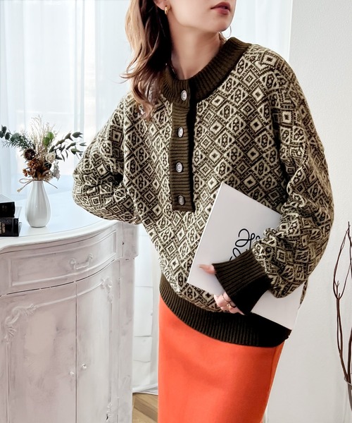 「classicalelf」 長袖ニット X-LARGE ブルー レディース_画像3