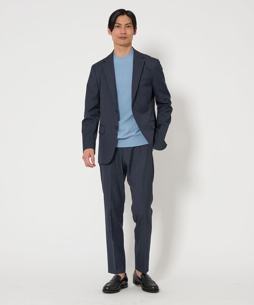 green label relaxing スラックス A+ TWPU シャンブレー スリム