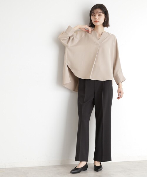 THE SHOP TK ブラウス シャツ ブラウス見えカットソー「洗える