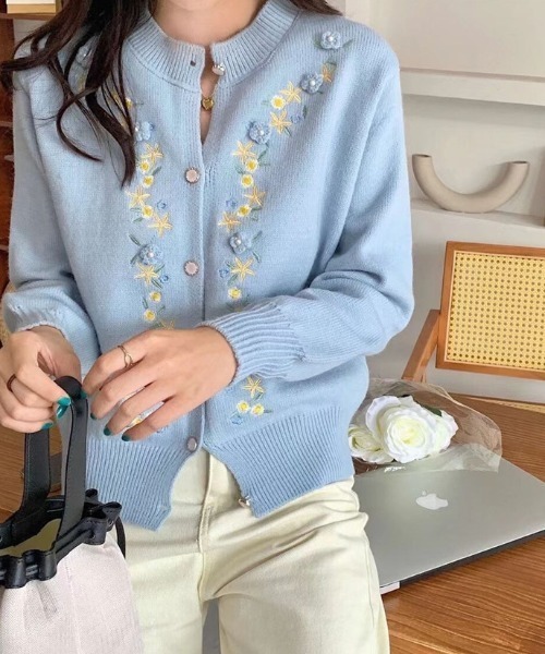 「deux amour」 ニットカーディガン FREE ホワイト レディース_画像5