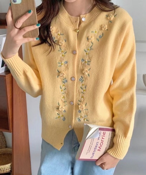 「deux amour」 ニットカーディガン FREE ホワイト レディース_画像7