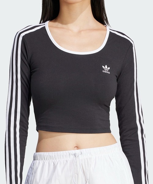 adidas（アディダス） adidas tシャツ 3S LS CROP スリーストライプス