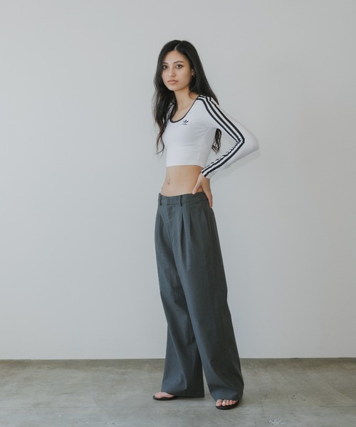 adidas（アディダス） tシャツ 3S LS CROP スリーストライプス 長袖