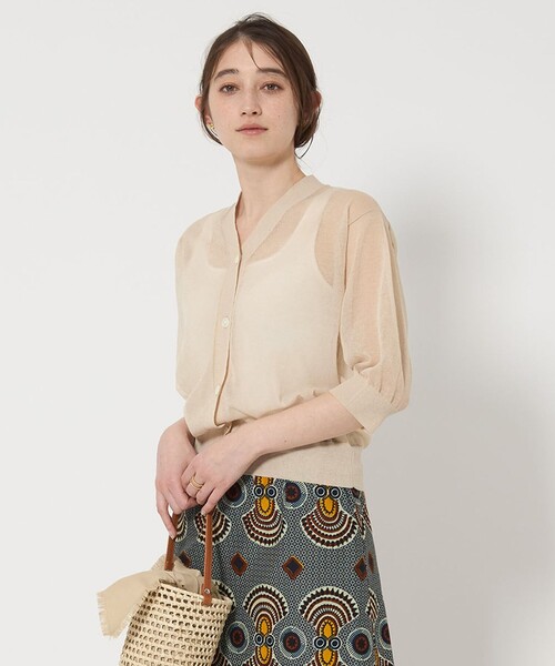ユナイテッドアローズ　シアーVネックカーディガン2024 UNITED ARROWS LTD. OUTLET｜シアー Vネックカーディガン