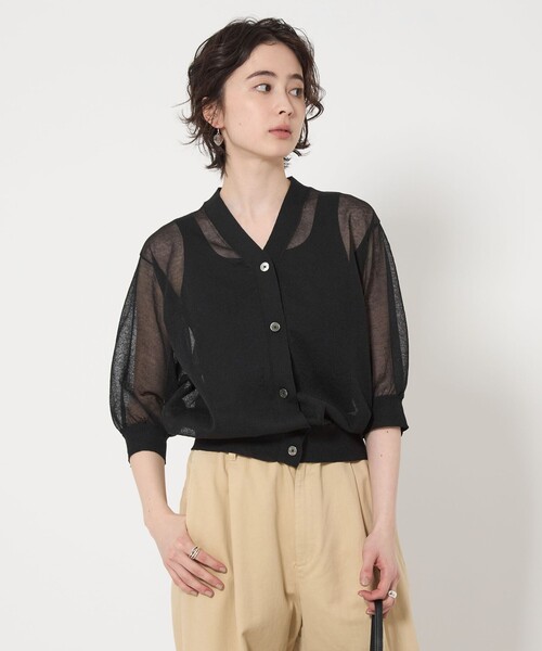 ユナイテッドアローズ　シアー Vネック カーディガン UNITED ARROWS カーディガン シアー Vネック 5SL レディース