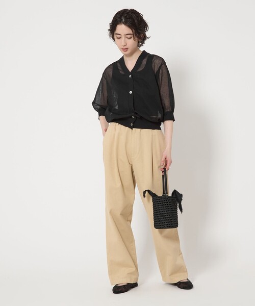 UNITED ARROWS カーディガン シアー Vネック 5SL レディース
