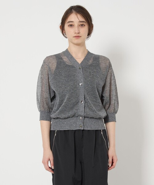 UNITED ARROWS カーディガン シアー Vネック 5SL レディース