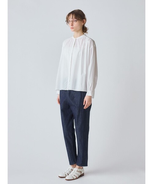 MidiUmi（ミディウミ） ブラウス シャツ ギャザーワイドシャツ
