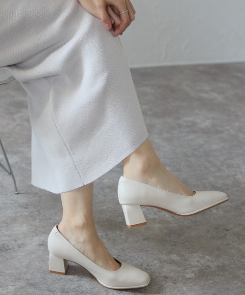 チャンキーヒール パンプス スクエアトゥ r-4251 STYLEBLOCK パンプス チャンキーヒールスクエアトゥパンプス
