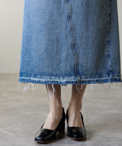 SHE HER HERS パンプス スクエアトゥチャンキーヒールパンプス