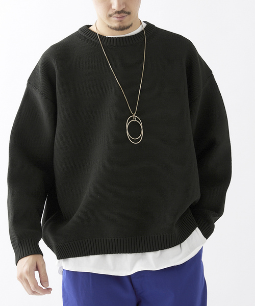 「JOURNAL STANDARD relume」 長袖ニット MEDIUM ブラック系その他 メンズ_画像6
