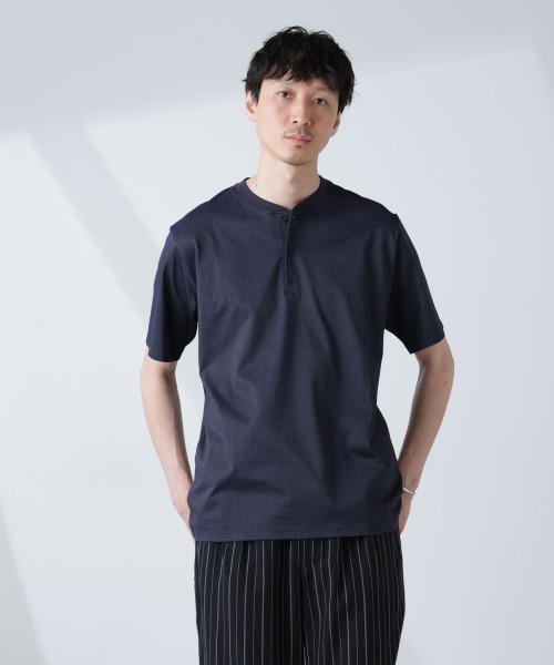 NANO universe（ナノ・ユニバース） ヘンリーネック tシャツ ソラーロ