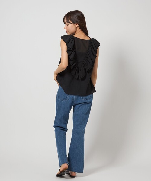 ブラウス シャツ 「EMMEL REFINES」EM Vフリル リボンノースリーブ ブラウス レディース UNITED ARROWS green label relaxing｜<EMMEL REFINES>EM V