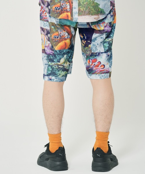 CORISCO（コリスコ） ハーフパンツ パンツ 短パン カットサッカー総柄