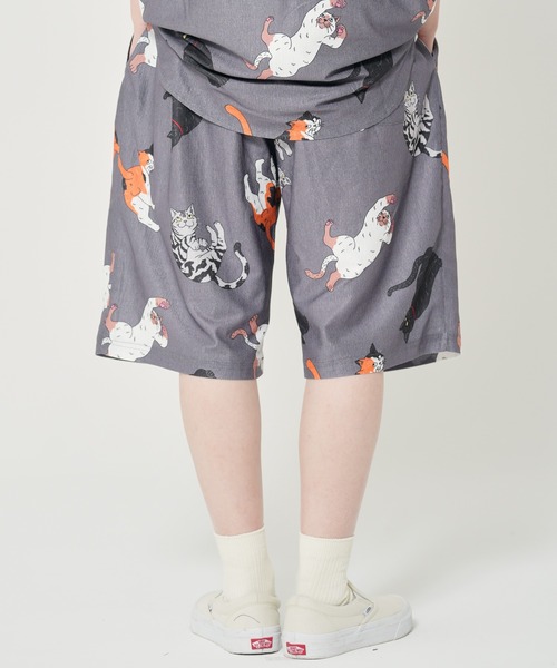 CORISCO（コリスコ） ハーフパンツ パンツ 短パン カットサッカー総柄