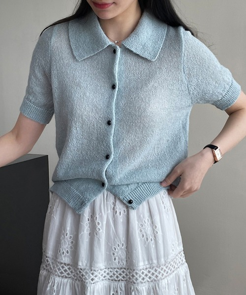 * antique doll ❀ 水色サマーニットの ミニョネットちゃん antique doll ❀ 水色サマーニットの ミニョネットちゃんOmo Long