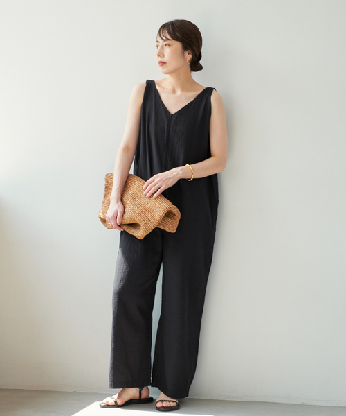【美品】Plage プラージュ　とろみ　オールインワン　ジャンプスーツ　日本製 plage オールインワン LES ATELIERS FRANCAIS DE CONFECTION