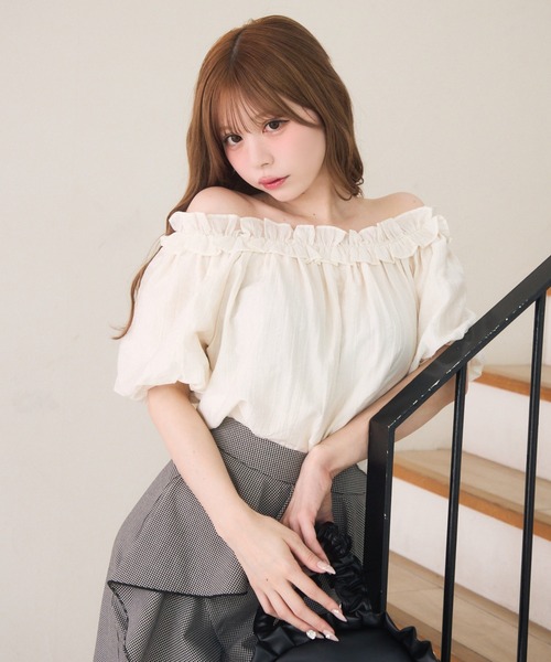 TITTY＆CO. ブラウス シャツ キャンディーオフショルブラウス