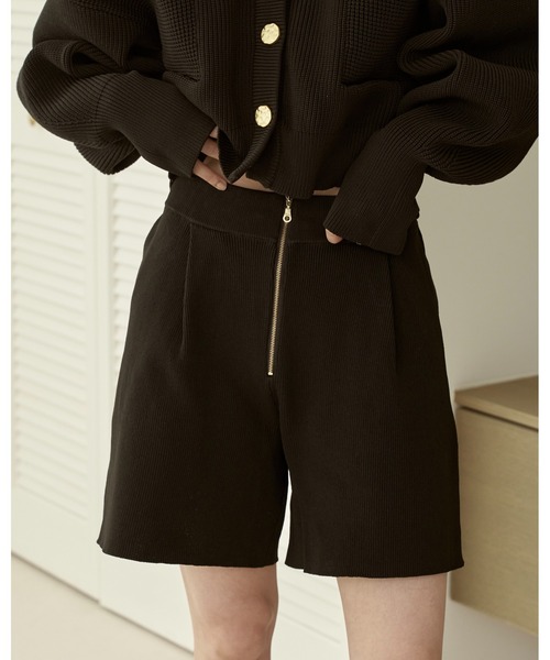 moi tytto（モイテュット） パンツ フロントジップニットショーツ