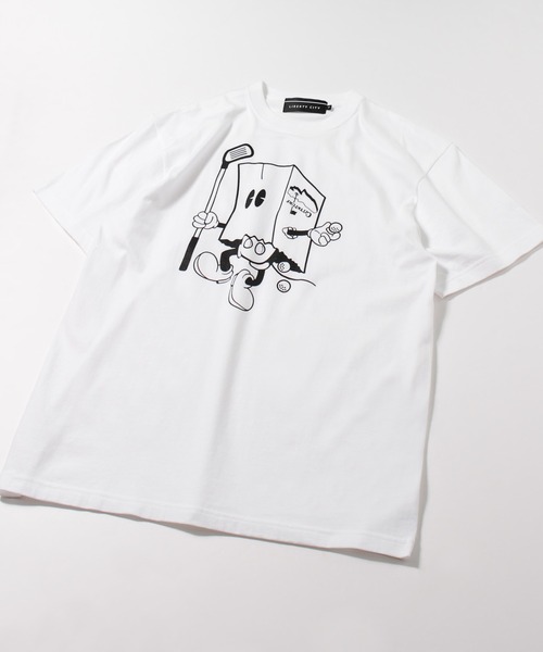 「LIBERTY CITY」 半袖Tシャツ 3 ホワイト メンズ
