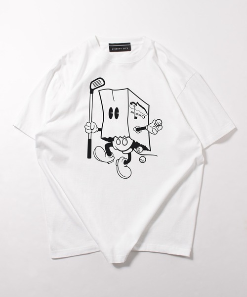 「LIBERTY CITY」 半袖Tシャツ 3 ホワイト メンズ