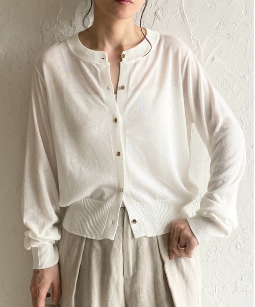 She's Closet カーディガン UVカット接触冷感ショート丈金ボタン