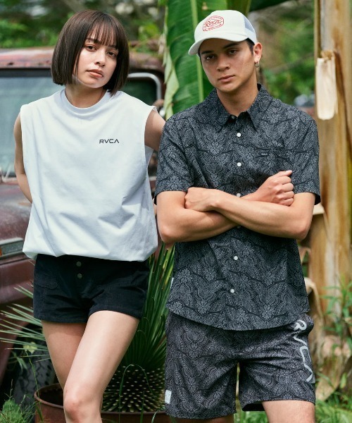 RVCA AZUL コラボ 半袖シャツ FREEサイズ RVCA シャツ メンズ 「RVCAxAZUL BY MOUSSY」 X AZUL ANYTIME SS
