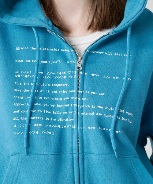 「WISH FOR EVER」 ジップアップパーカー LARGE ブラック メンズ