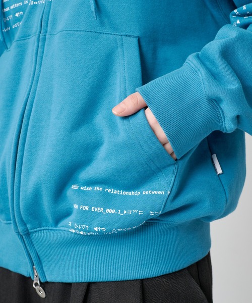 「WISH FOR EVER」 ジップアップパーカー LARGE ブラック メンズ
