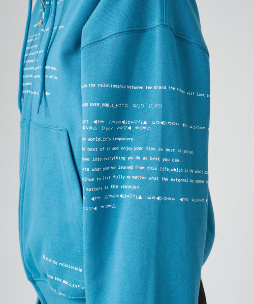 「WISH FOR EVER」 ジップアップパーカー LARGE ブラック メンズ
