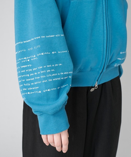 「WISH FOR EVER」 ジップアップパーカー LARGE ブラック メンズ